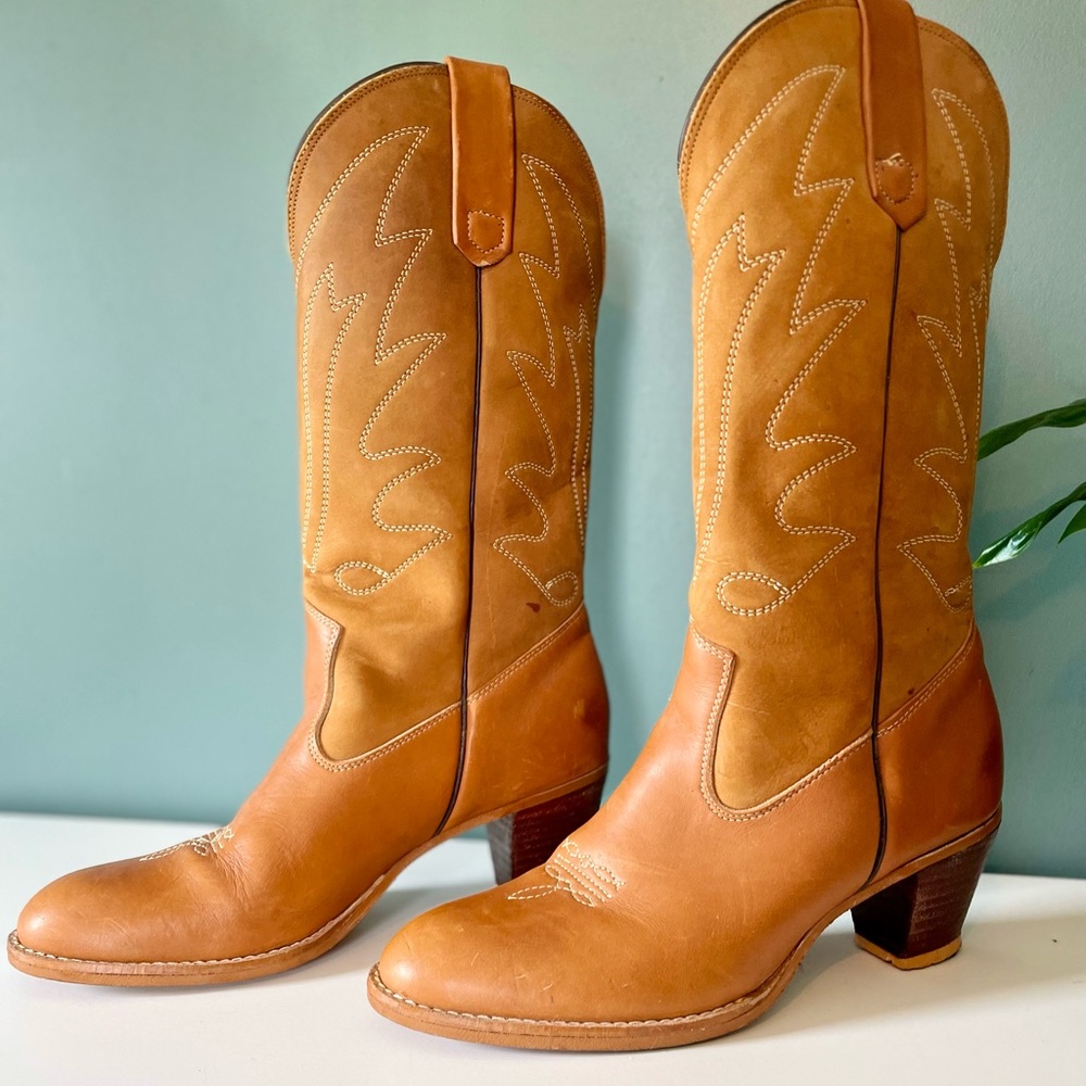 Handmade Genuine Leather Burnt Orange Boots